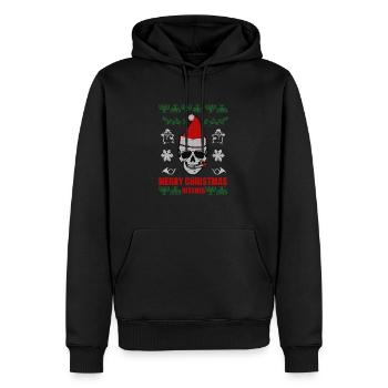 Laid Crâne de Noël Joyeux Noël cadeau de Noël - Sweat à capuche Premium bio Homme - noir - Devant - Nico (187cm)