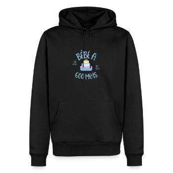 bébé a 600 mois - Sweat à capuche Premium bio Homme - noir - Devant - Nico (187cm)