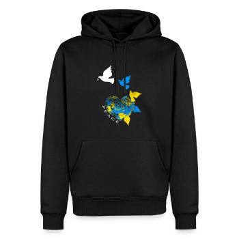 Ukraine - Men’s Premium Organic Hoodie - black - Front - Nico (187cm)