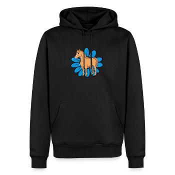 Pferde Reiter - Männer Premium Bio Hoodie - Schwarz - Vorne - Nico (187cm)