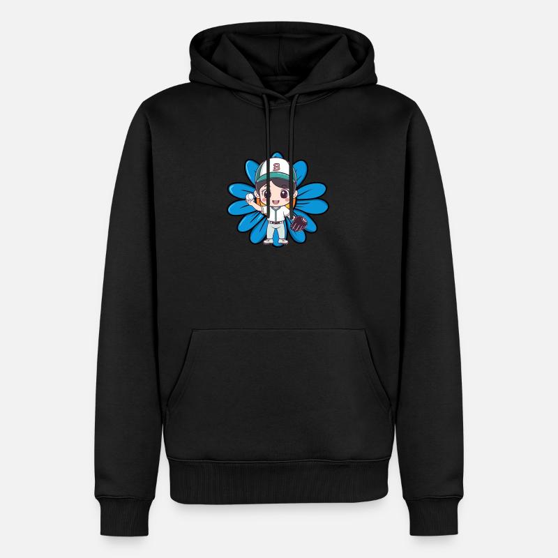 Baseball Joueurs de baseball - Sweat à capuche Premium bio Homme - noir