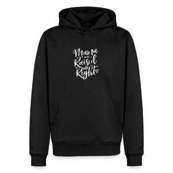 Mama hat mich richtig gelassen Südlich - Männer Premium Bio Hoodie - Schwarz - Vorne - Nico (187cm)