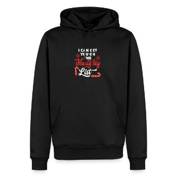 I Can Get You On The Naughty List - Men’s Premium Organic Hoodie - black - Front - Nico (187cm)