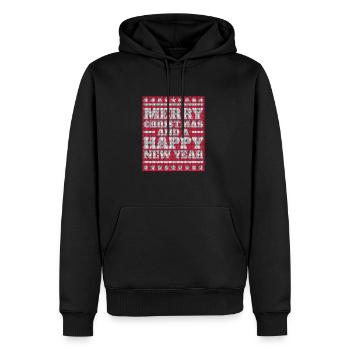 Merry Christmas And A Happy New Year - Men’s Premium Organic Hoodie - black - Front - Nico (187cm)