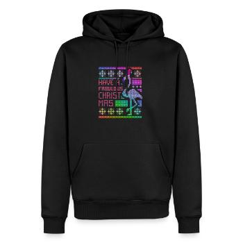 Ugly Christmas Flamingo Regenbogen Humor Fun - Männer Premium Bio Hoodie - Schwarz - Vorne - Nico (187cm)