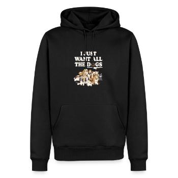 ICH WILL ALLE HUNDE! Hundefreund Hund Geschenk - Männer Premium Bio Hoodie - Schwarz - Vorne - Nico (187cm)