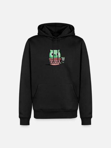 Catcus. Kawaii Cat T-shirt Divertida - Sweat à capuche Premium bio Homme - noir