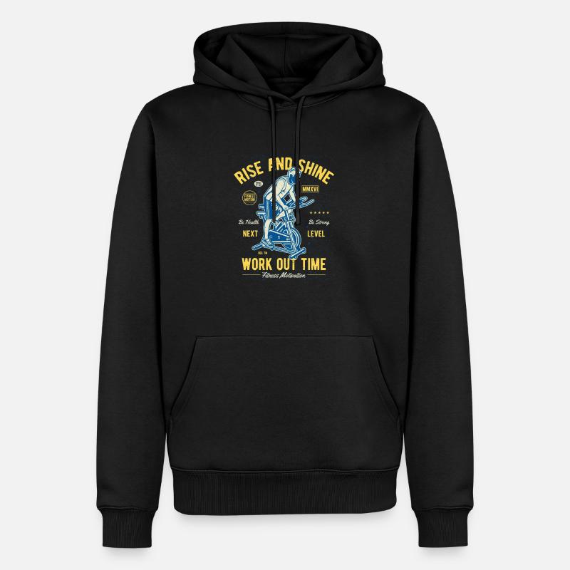 Work Out Time - Männer Premium Bio Hoodie - Schwarz