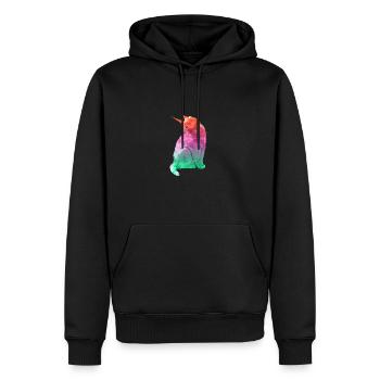 Einhorn Katze Geschenk - Männer Premium Bio Hoodie - Schwarz - Vorne - Nico (187cm)