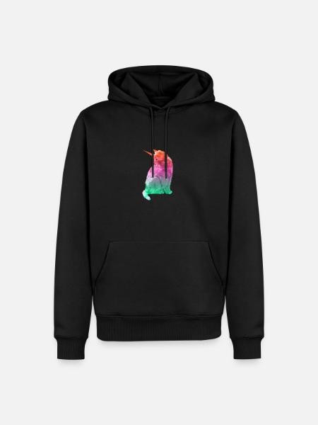 Einhorn Katze Geschenk - Männer Premium Bio Hoodie - Schwarz