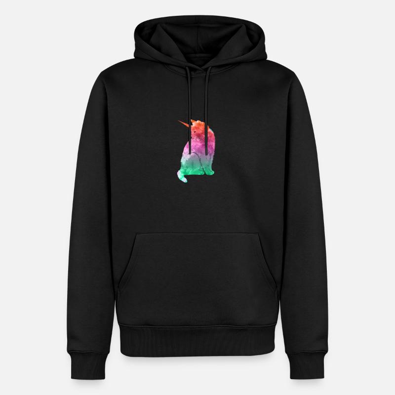 Einhorn Katze Geschenk - Männer Premium Bio Hoodie - Schwarz