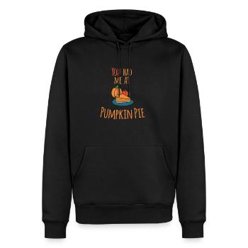Vous me avez eu à tarte à la citrouille - Happy Halloween - Sweat à capuche Premium bio Homme - noir - Devant - Nico (187cm)
