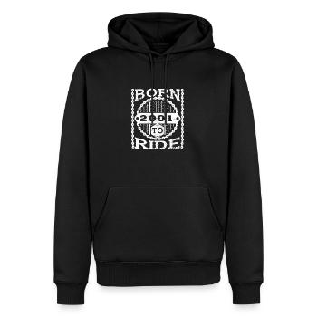 né motard tour cadeau d'anniversaire vélo 2001 - Sweat à capuche Premium bio Homme - noir - Devant - Nico (187cm)