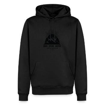 Mountain - Men’s Premium Organic Hoodie - black - Front - Nico (187cm)