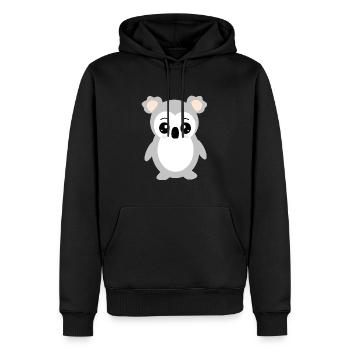 koala koala ours ours face oeil mignon - Sweat à capuche Premium bio Homme - noir - Devant - Nico (187cm)
