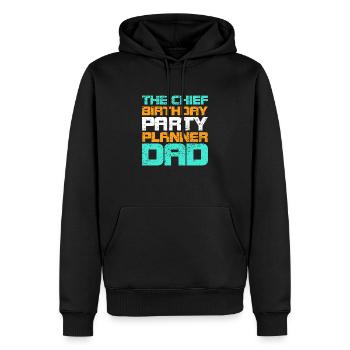 The Chief Birthday Party Planner Dad - Men’s Premium Organic Hoodie - black - Front - Nico (187cm)