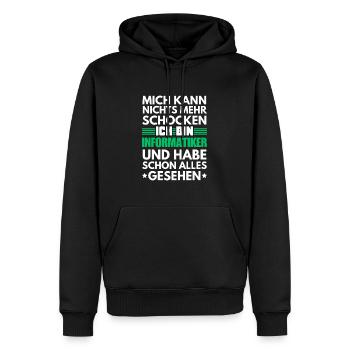 Nicht schockbarer Informatiker - Männer Premium Bio Hoodie - Schwarz - Vorne - Nico (187cm)