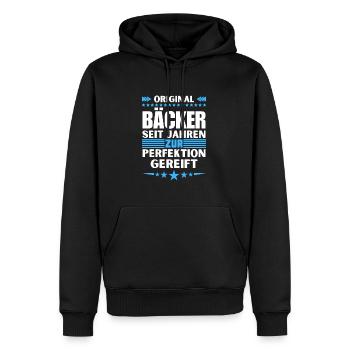 Des boulangers mûris à la perfection - Sweat à capuche Premium bio Homme - noir - Devant - Nico (187cm)