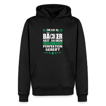 Des boulangers mûris à la perfection - Sweat à capuche Premium bio Homme - noir - Devant - Nico (187cm)