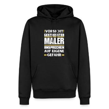Ne parlez pas à des peintres stressés ! - Sweat à capuche Premium bio Homme - noir - Devant - Nico (187cm)