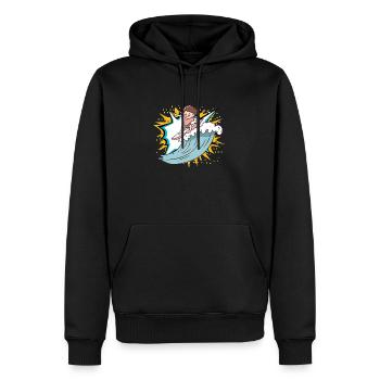 Surfer Bali - Männer Premium Bio Hoodie - Schwarz - Vorne - Nico (187cm)