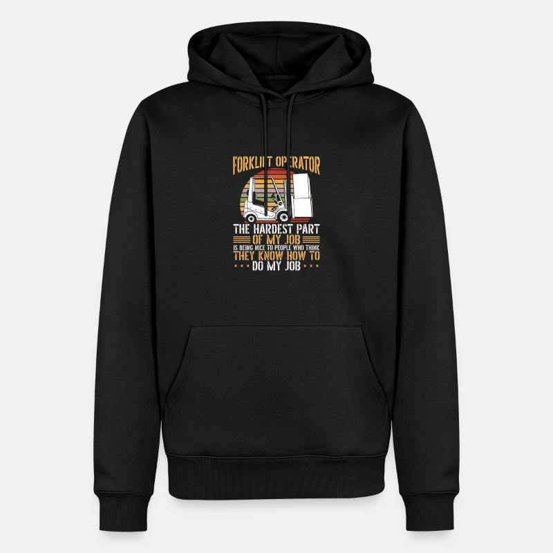 Gabelstaplerfahrer Gabelstapler Geschenk - Männer Premium Bio Hoodie - Schwarz