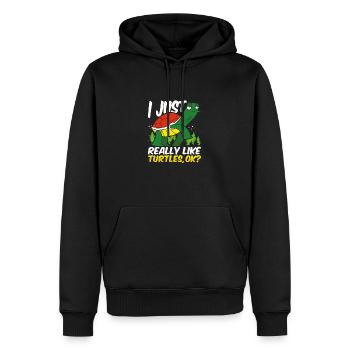 Just Really Love Turtles Turtle Lover - Men’s Premium Organic Hoodie - black - Front - Nico (187cm)