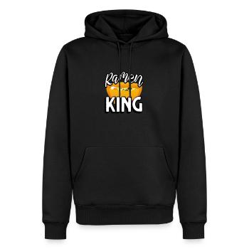 Roi Ramen - Sweat à capuche Premium bio Homme - noir - Devant - Nico (187cm)
