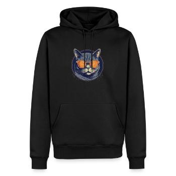 Katze Mietz Stubentiger Sonnenbrille - Männer Premium Bio Hoodie - Schwarz - Vorne - Nico (187cm)