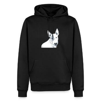 Bull Terrier - Sweat à capuche Premium bio Homme - noir - Devant - Nico (187cm)
