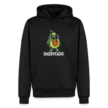 Daddycado funny pun daddy and avocado - Men’s Premium Organic Hoodie - black - Front - Nico (187cm)