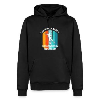 Badminton Federball Badmintonspieler Schokolade - Männer Premium Bio Hoodie - Schwarz - Vorne - Nico (187cm)