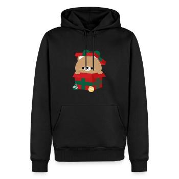 Brown Bear Christmas - Men’s Premium Organic Hoodie - black - Front - Nico (187cm)