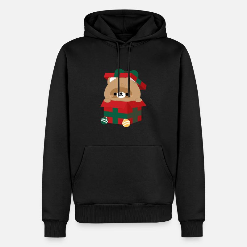 Biber Weihnachtsgeschenk - Männer Premium Bio Hoodie - Schwarz