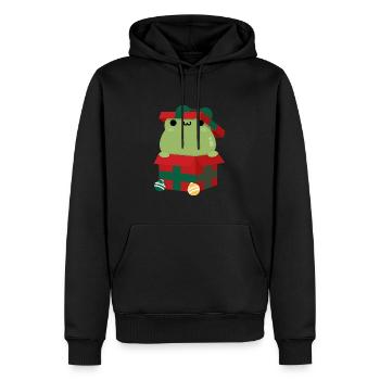 Frosch Weihnachtsgeschenk - Männer Premium Bio Hoodie - Schwarz - Vorne - Nico (187cm)