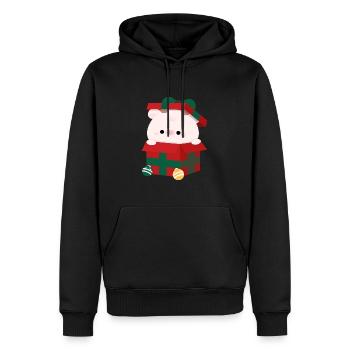 Vache Cadeau de Noël - Sweat à capuche Premium bio Homme - noir - Devant - Nico (187cm)