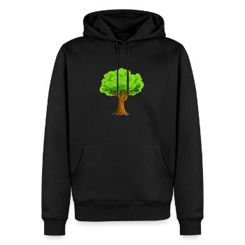Baum - Männer Premium Bio Hoodie - Schwarz - Vorne - Nico (187cm)