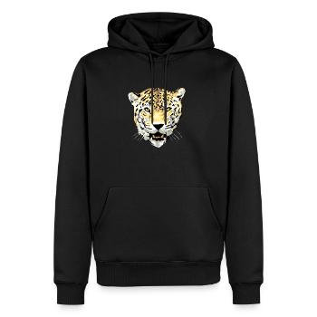 cheetah cat jaguar leopard ocelot cheetah wildcat29 - Men’s Premium Organic Hoodie - black - Front - Nico (187cm)
