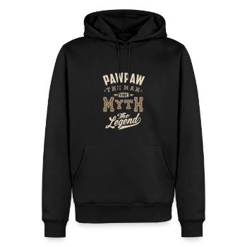 Pawpaw Die Legende - Männer Premium Bio Hoodie - Schwarz - Vorne - Nico (187cm)