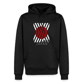 Japan Flagge Used Look Nihon Japanische Fahne - Männer Premium Bio Hoodie - Schwarz - Vorne - Nico (187cm)