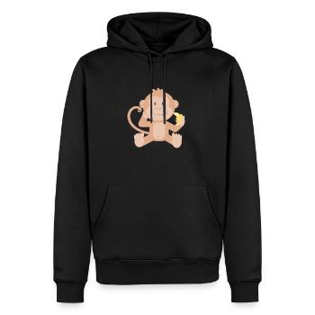 Affe mit Banane - Männer Premium Bio Hoodie - Schwarz - Vorne - Nico (187cm)