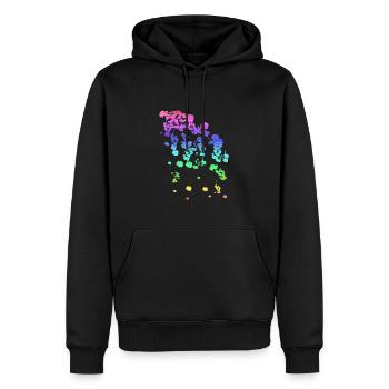 Blossoms,Cherry Blossom,Rainbow,Colorful,LGBT - Men’s Premium Organic Hoodie - black - Front - Nico (187cm)