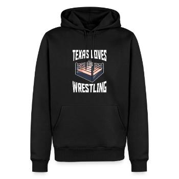Texas Wrestling Design für stolze texanische Fans - Männer Premium Bio Hoodie - Schwarz - Vorne - Nico (187cm)