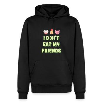 Hühner Kuh Schwein Freunde Design für Veganer - Männer Premium Bio Hoodie - Schwarz - Vorne - Nico (187cm)