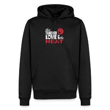 ce professeur aime la chaleur - Sweat à capuche Premium bio Homme - noir - Devant - Nico (187cm)