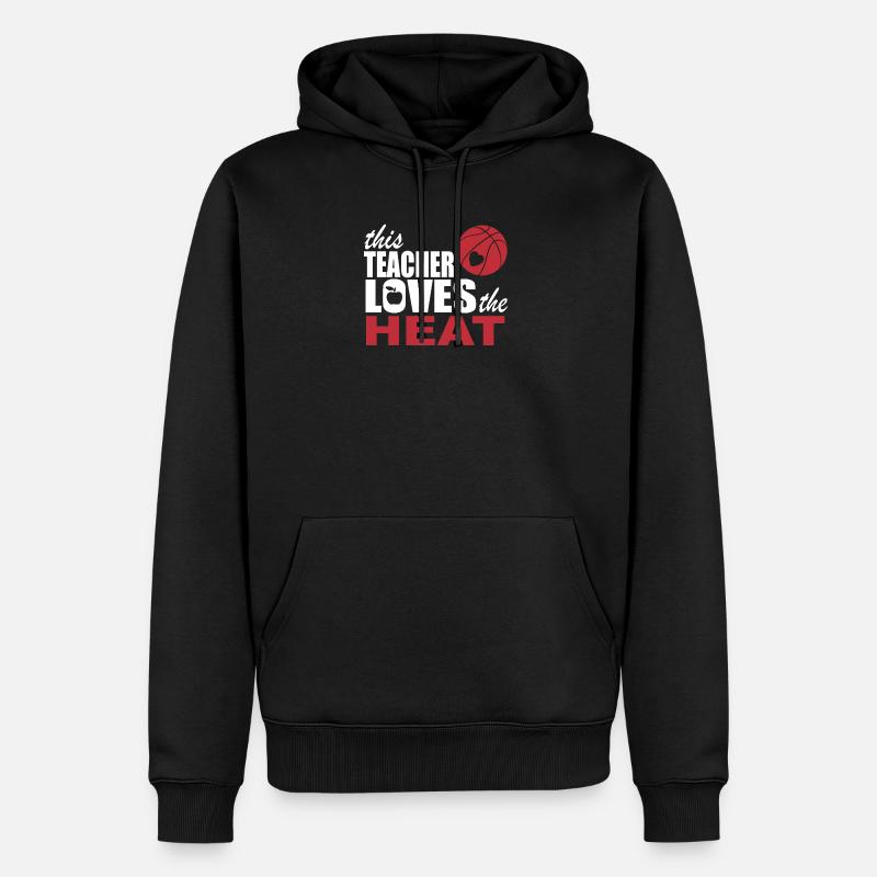 ce professeur aime la chaleur - Sweat à capuche Premium bio Homme - noir
