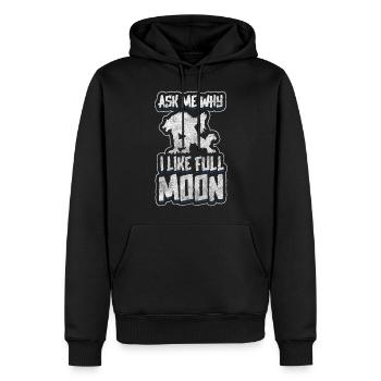 Vollmond Ungeheuer Angst - Männer Premium Bio Hoodie - Schwarz - Vorne - Nico (187cm)