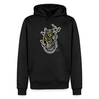 STEAMCATPUNX 01 - Männer Premium Bio Hoodie - Schwarz - Vorne - Nico (187cm)