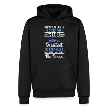 Kartbahn Racing Rennfahrer - Männer Premium Bio Hoodie - Schwarz - Vorne - Nico (187cm)