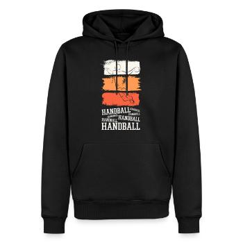 Handball Handballspieler Handballer Vintage Retro - Männer Premium Bio Hoodie - Schwarz - Vorne - Nico (187cm)
